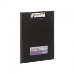 Munhwa File F630-61 Compact A5 PVC Report Folder with Name Tag Slot and Dual Interior Pockets Black Made in Korea